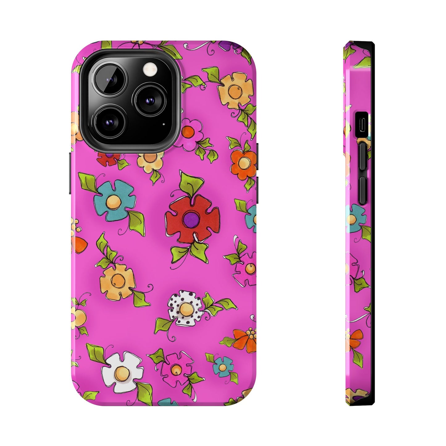 Happy Blooms Cerise Phone Case