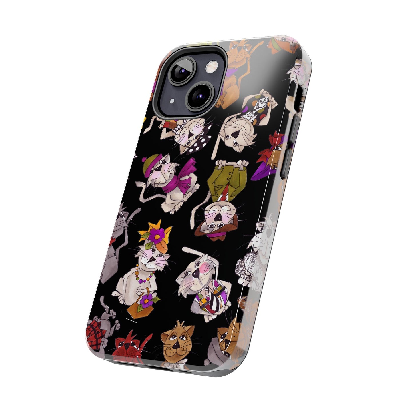 Spice Cats Tossed Black Phone Case