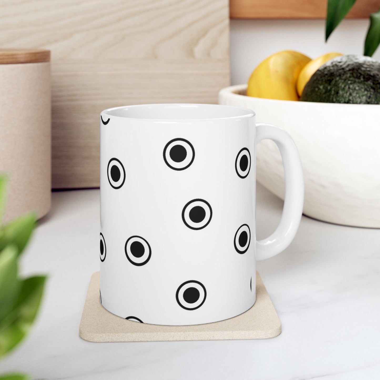 CD Dots White / Black Cup