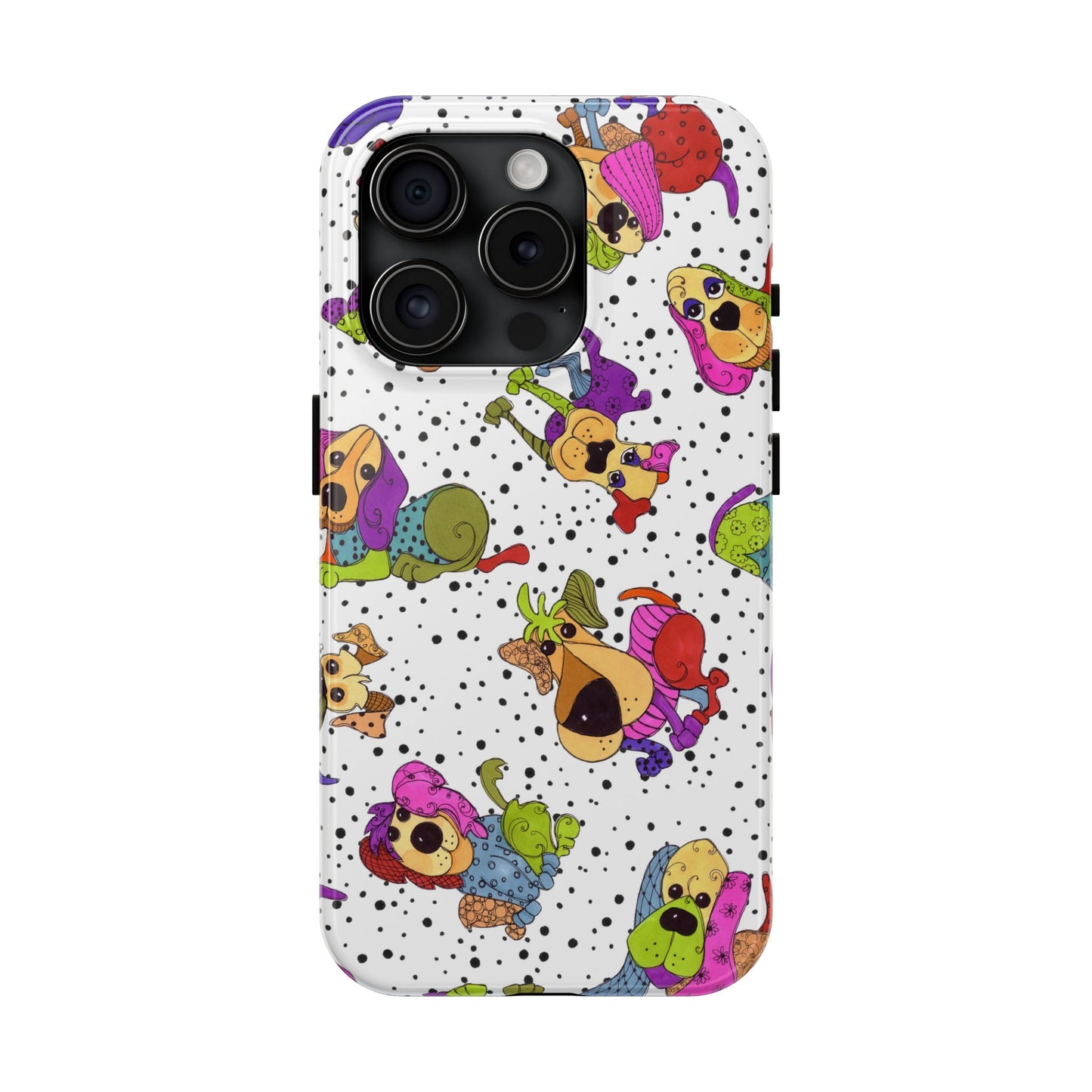 Tossed Happy Dogs White Phone Case