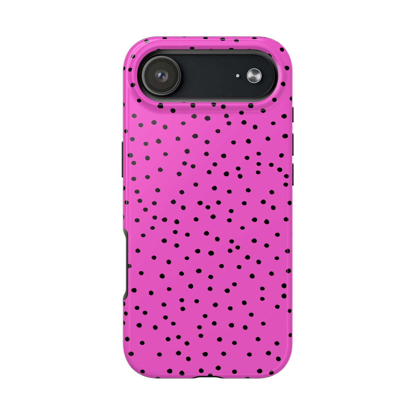 Dinky Dots Cerise / Black Phone Case