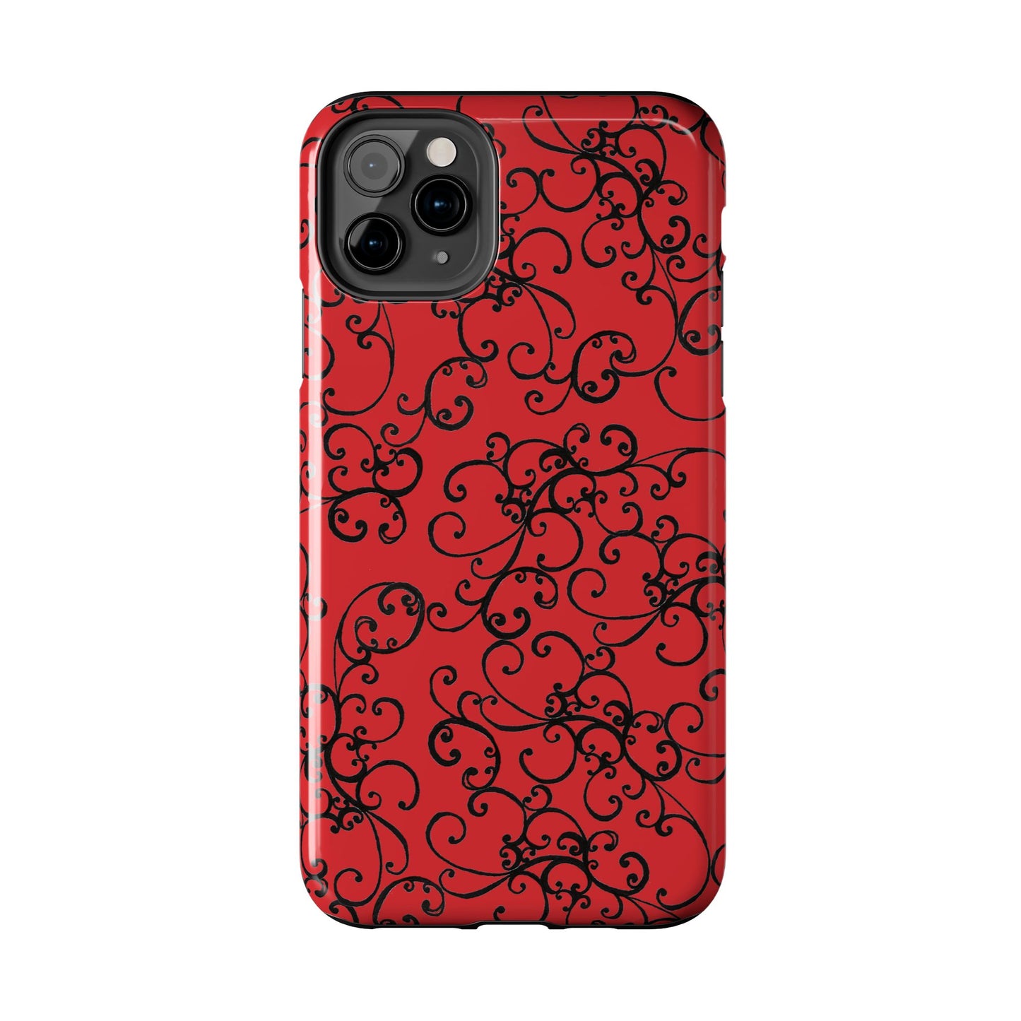 Elegant Scroll Red / Black Phone Case