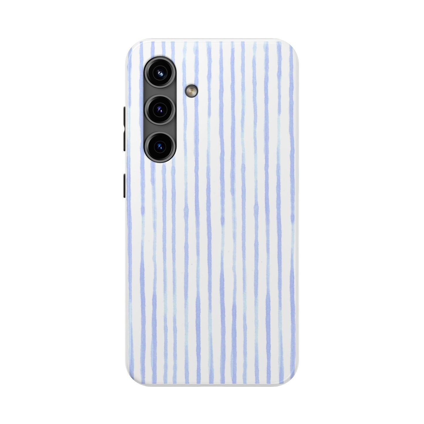 Happy Stripe White / Blue Phone Case