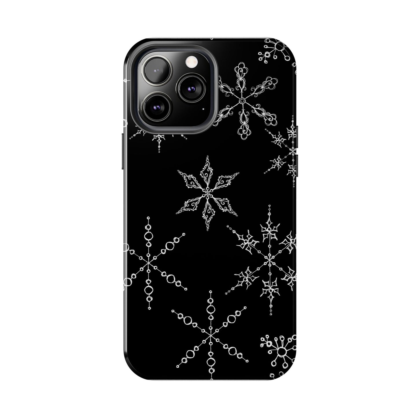 Snowflakes Black Phone Case
