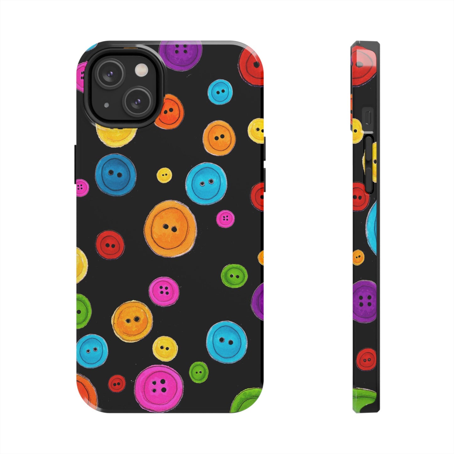 Button Dots Black Phone Case