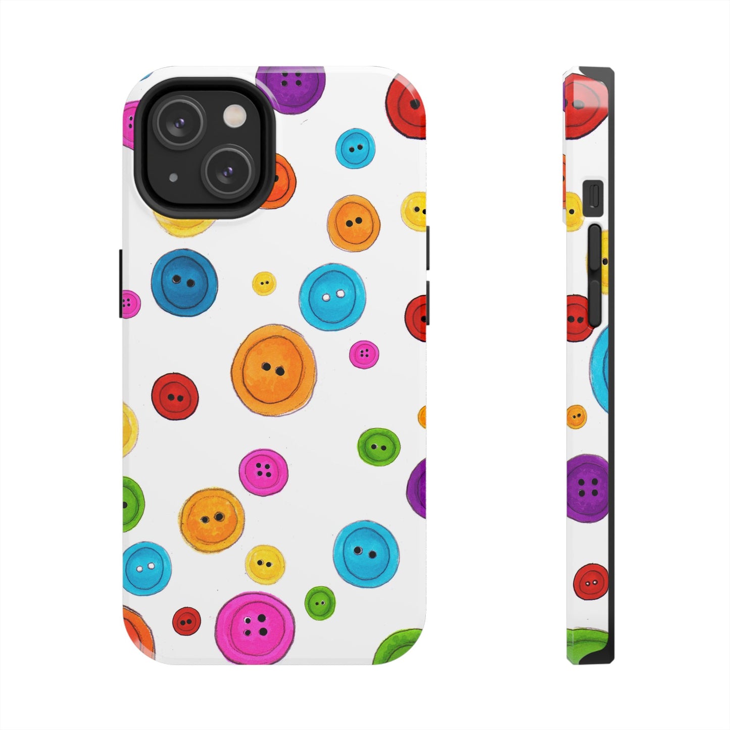 Button Dots White Phone Case