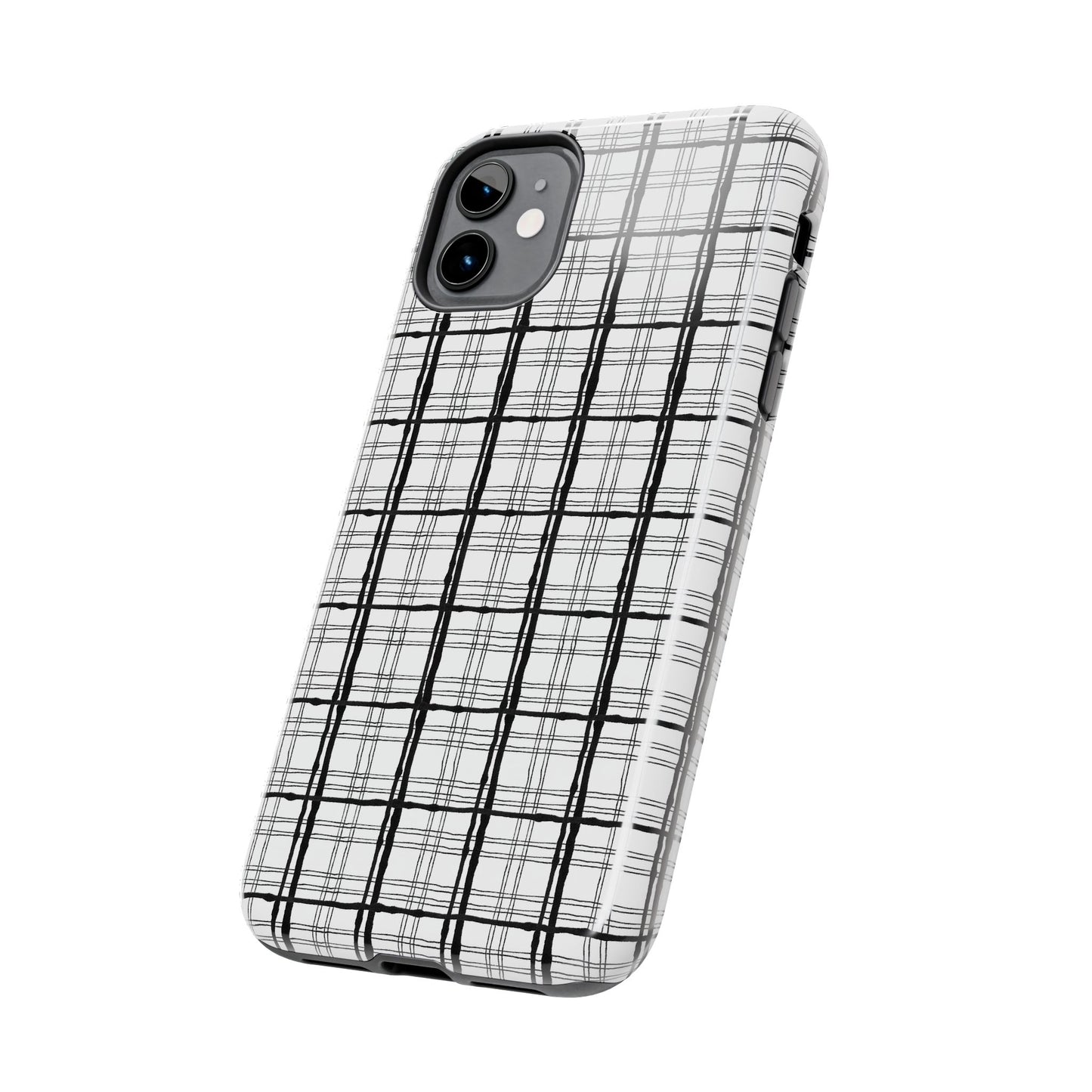 Sophistiplaid White / Black Phone Case