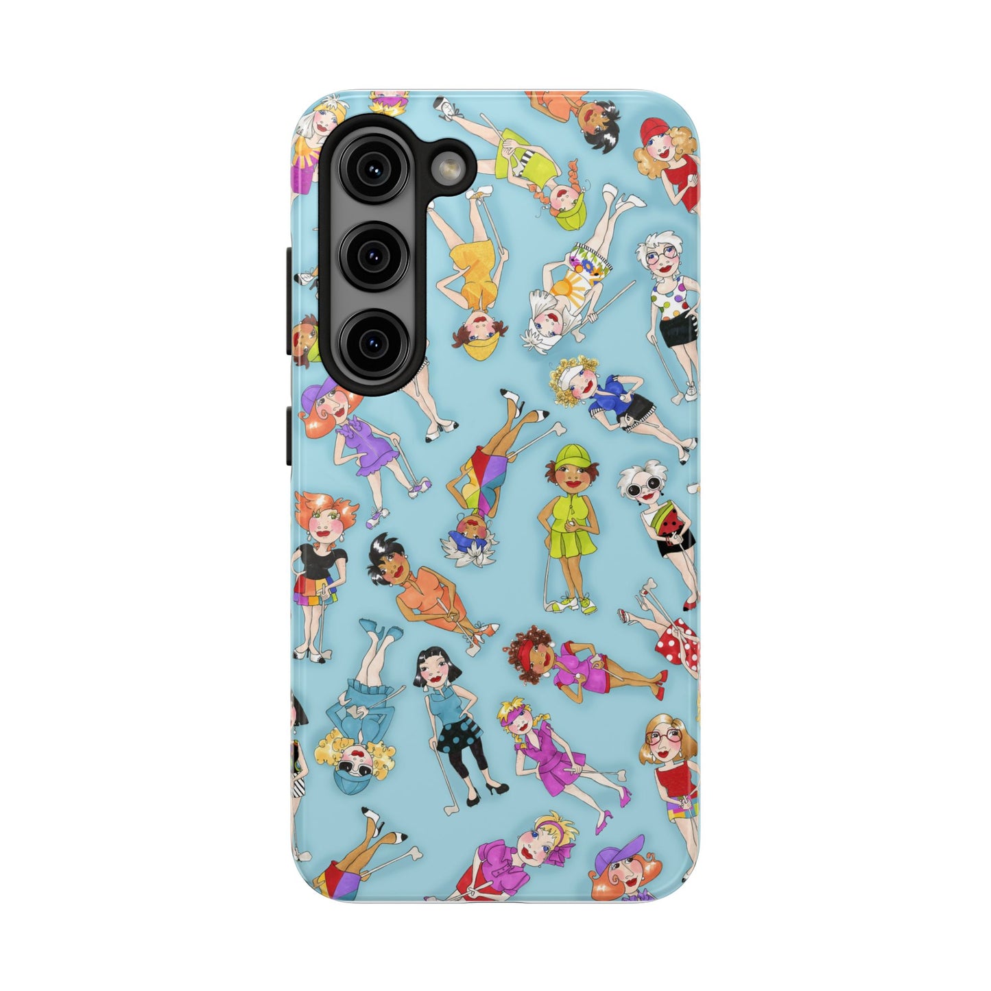 Tossed Golfer Girls Turquoise Phone Case