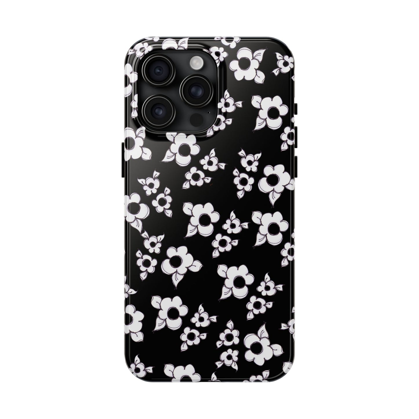 Daisy Cluster Black / White Phone Case