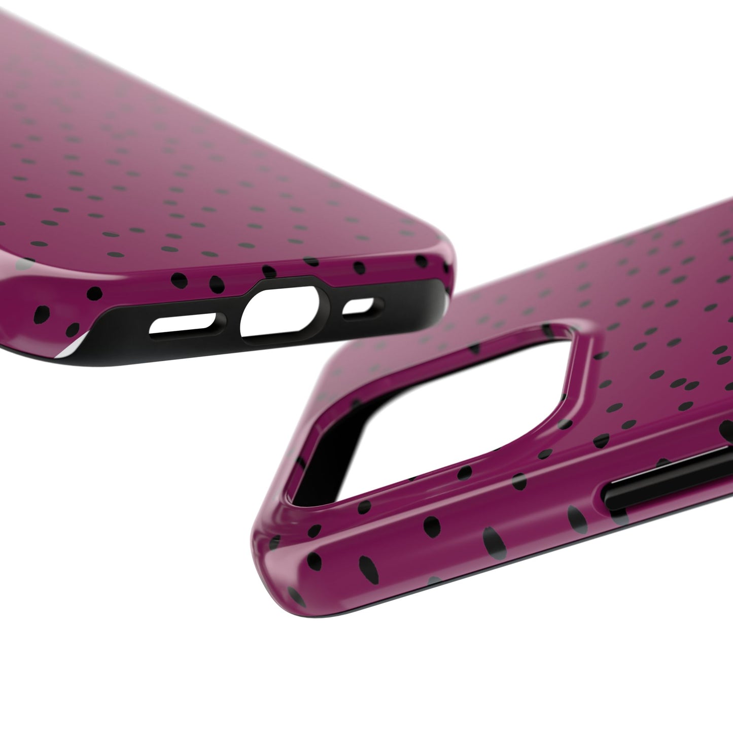 Dinky Dots Burgundy / Black Phone Case