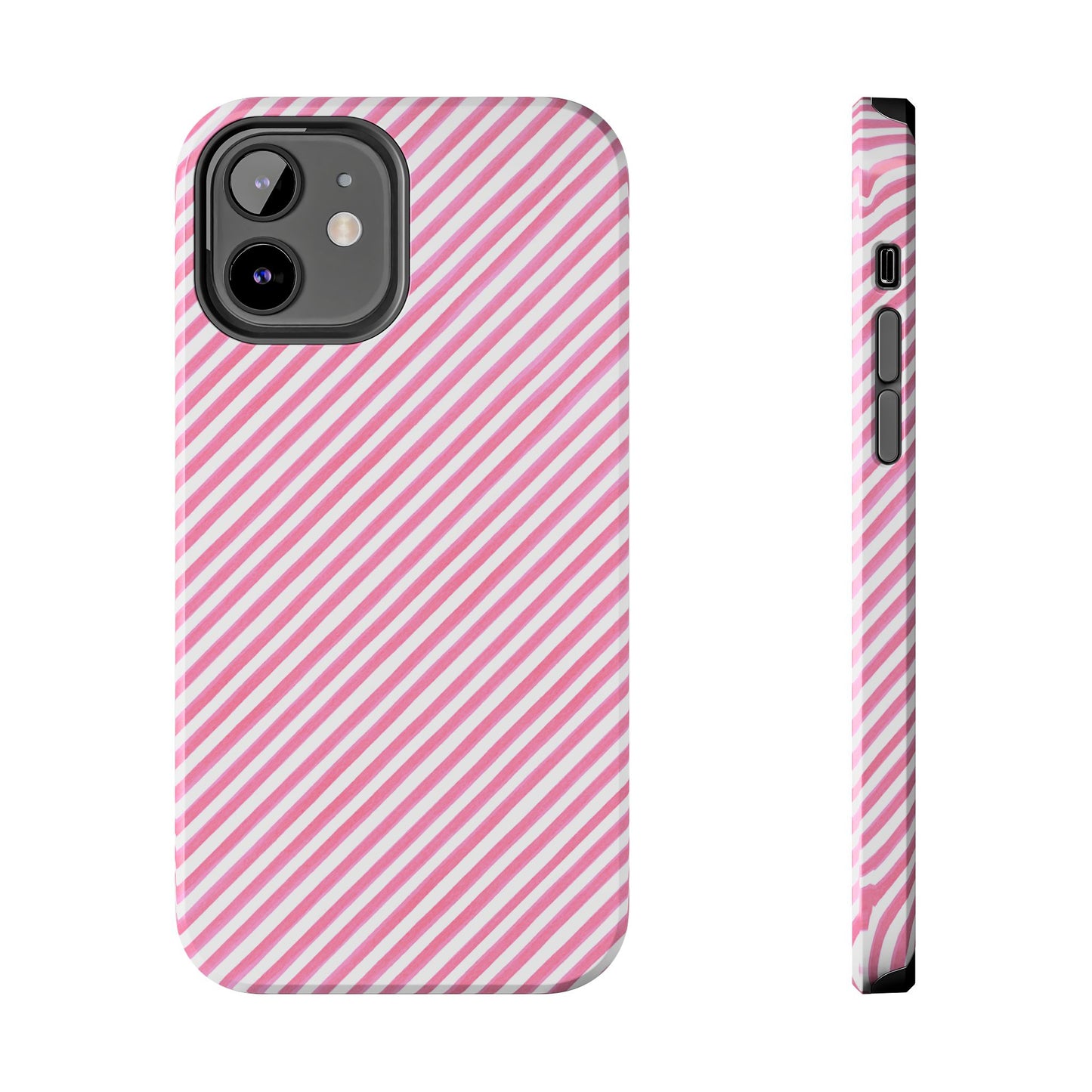 Bias Stripe Pink / White Phone Case