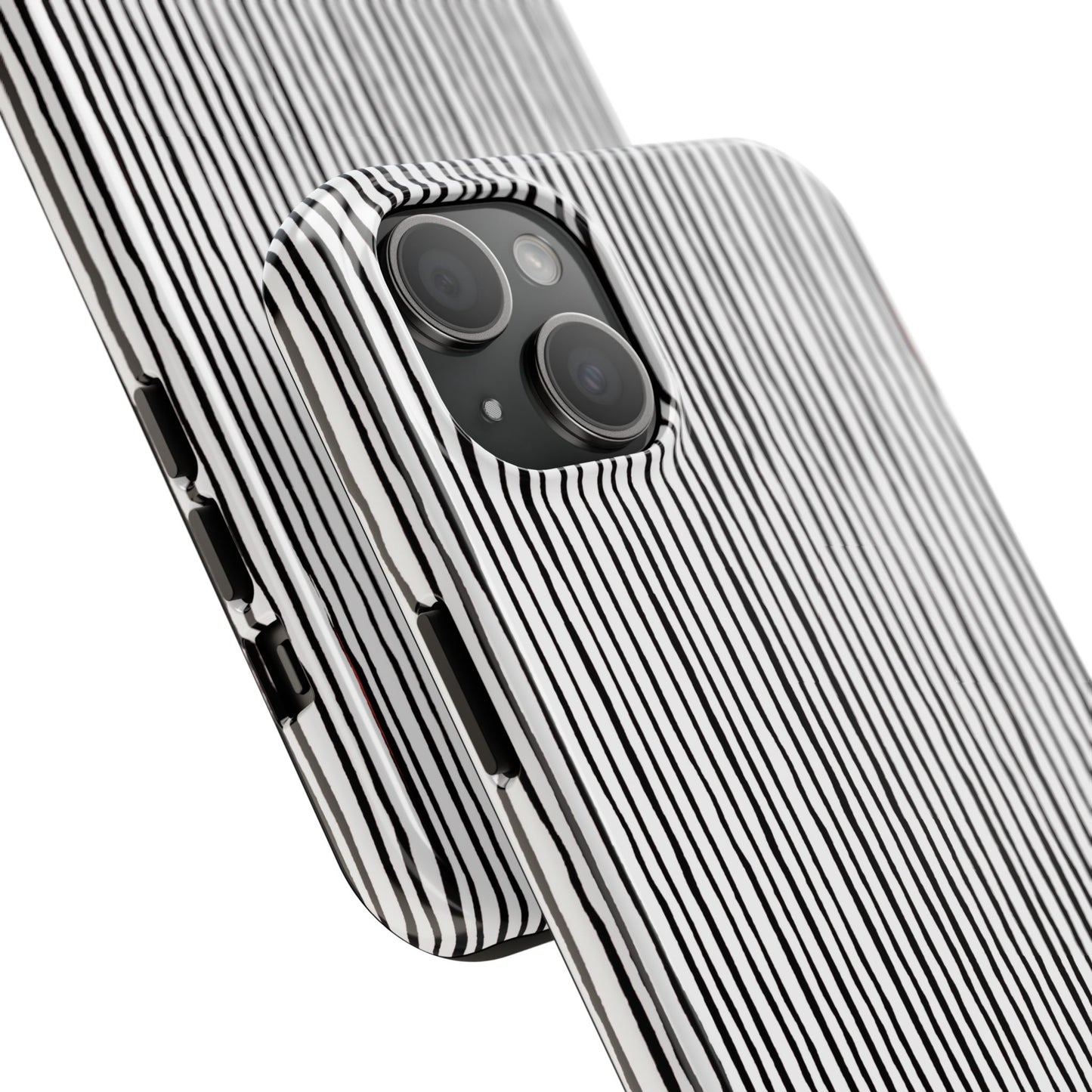 Quirky Pin Stripe White / Black Phone Case