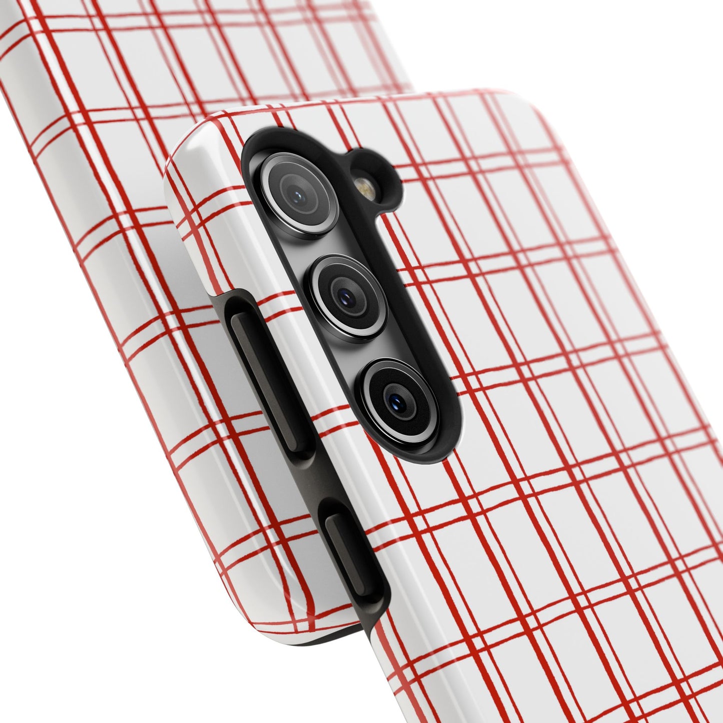 Little Plaid White / Red Phone Case