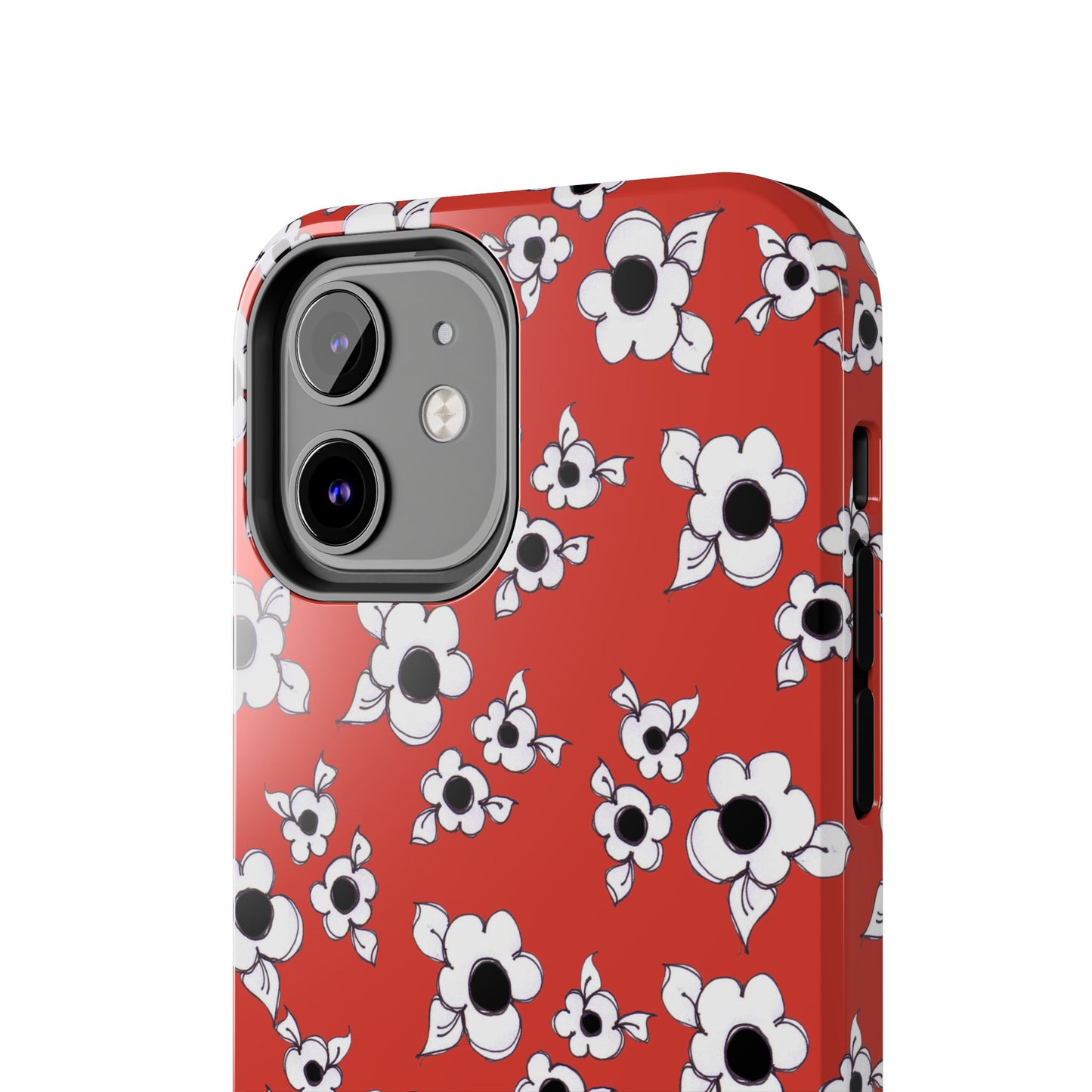 Daisy Cluster Red / Black Phone Case