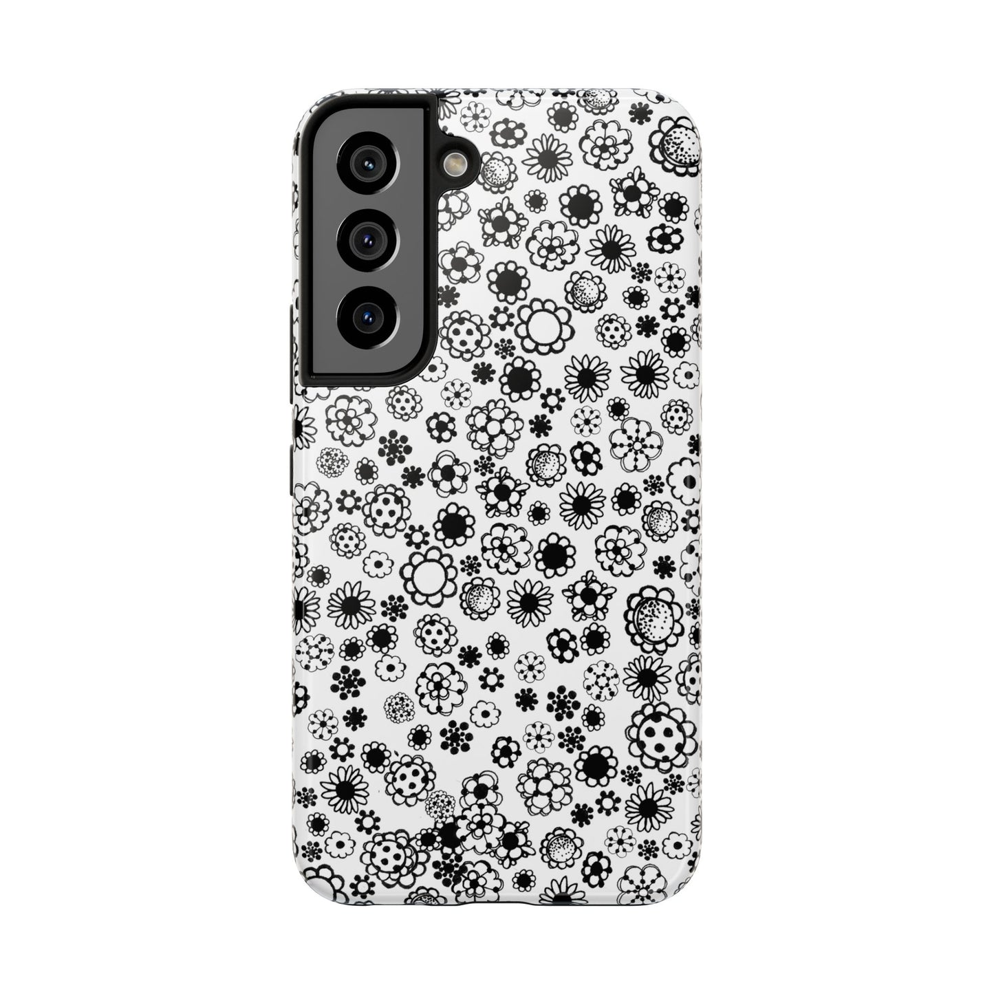 Posie Dots White / Black Phone Case