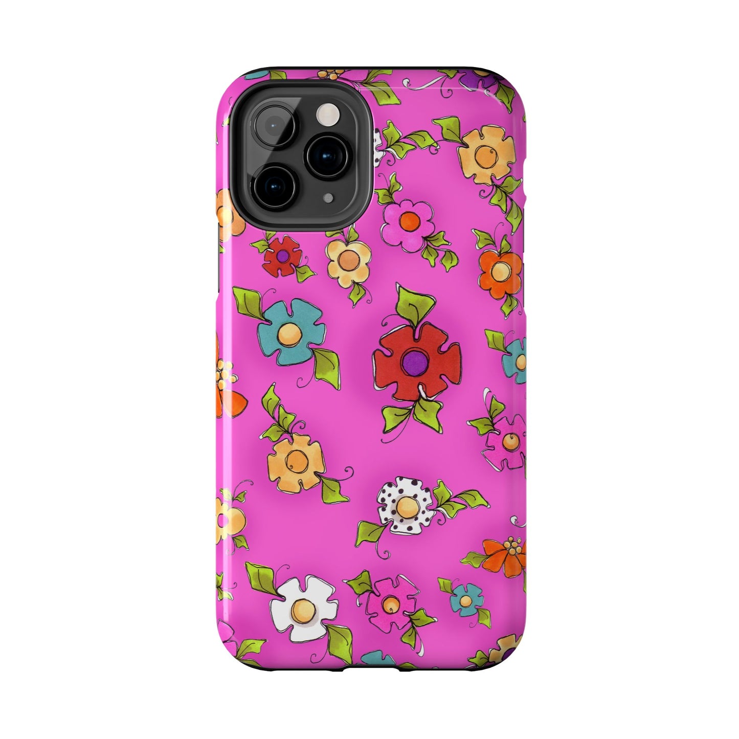 Happy Blooms Cerise Phone Case