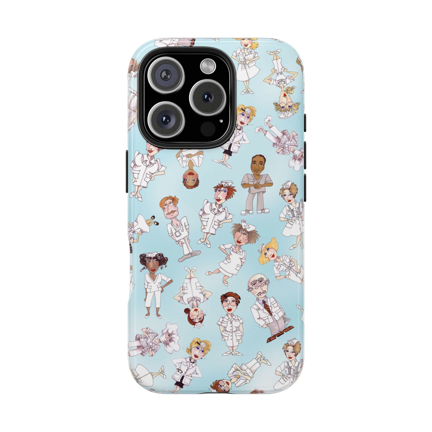 Tossed Nurses Aqua Phone Case