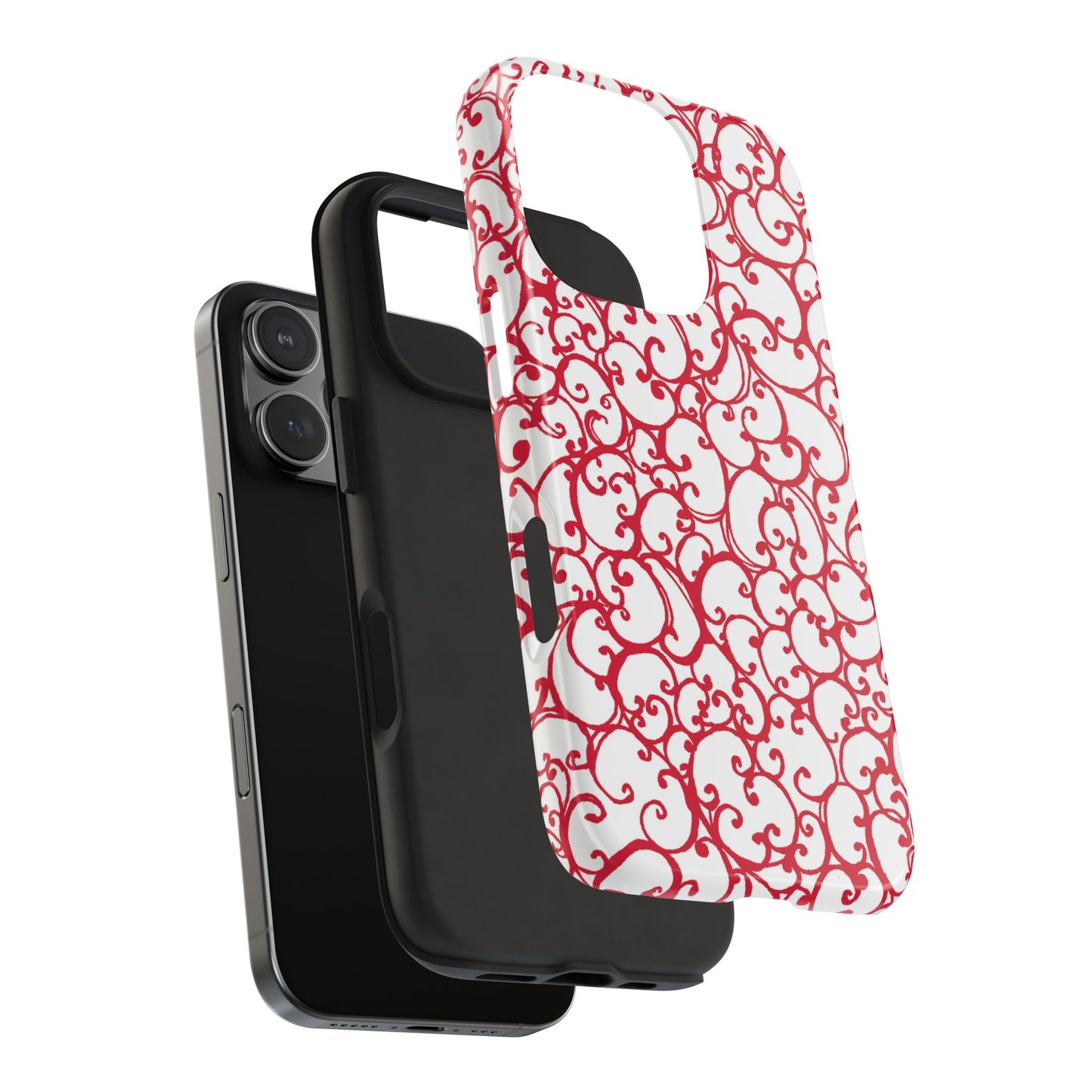 Scrollie White / Red Phone Case