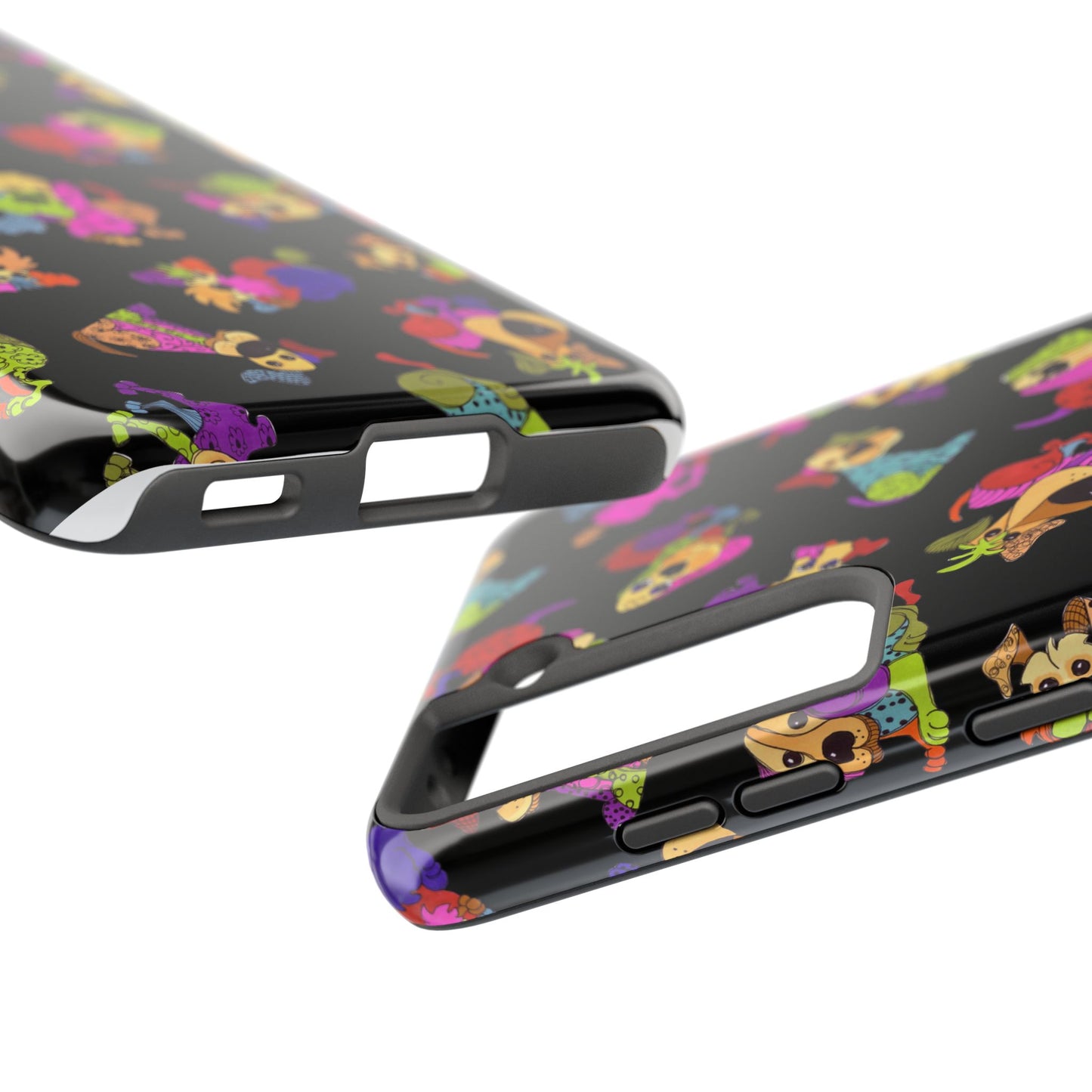 Tossed Happy Dogs Black Phone Case