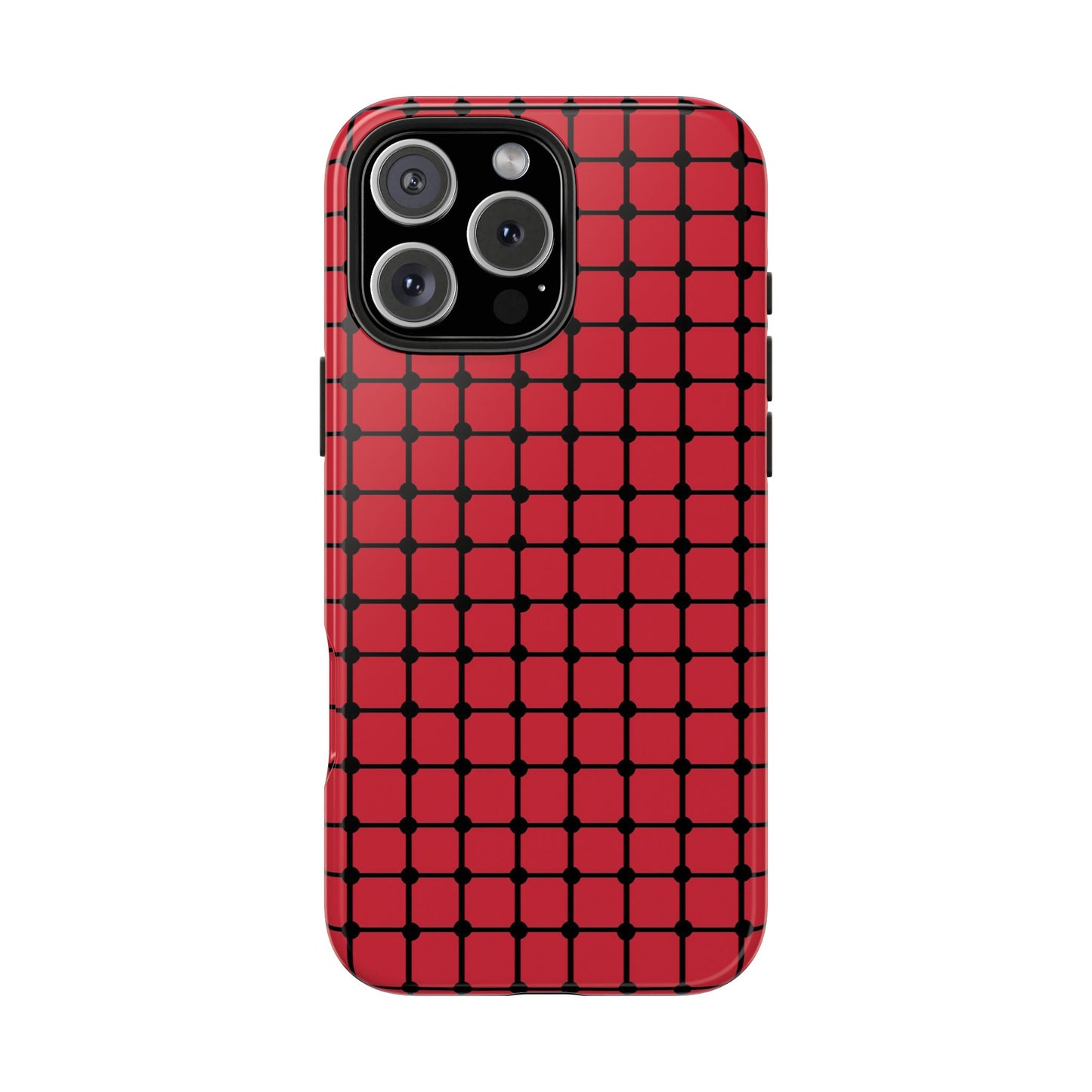 Dot Grid Red / Black Phone Case