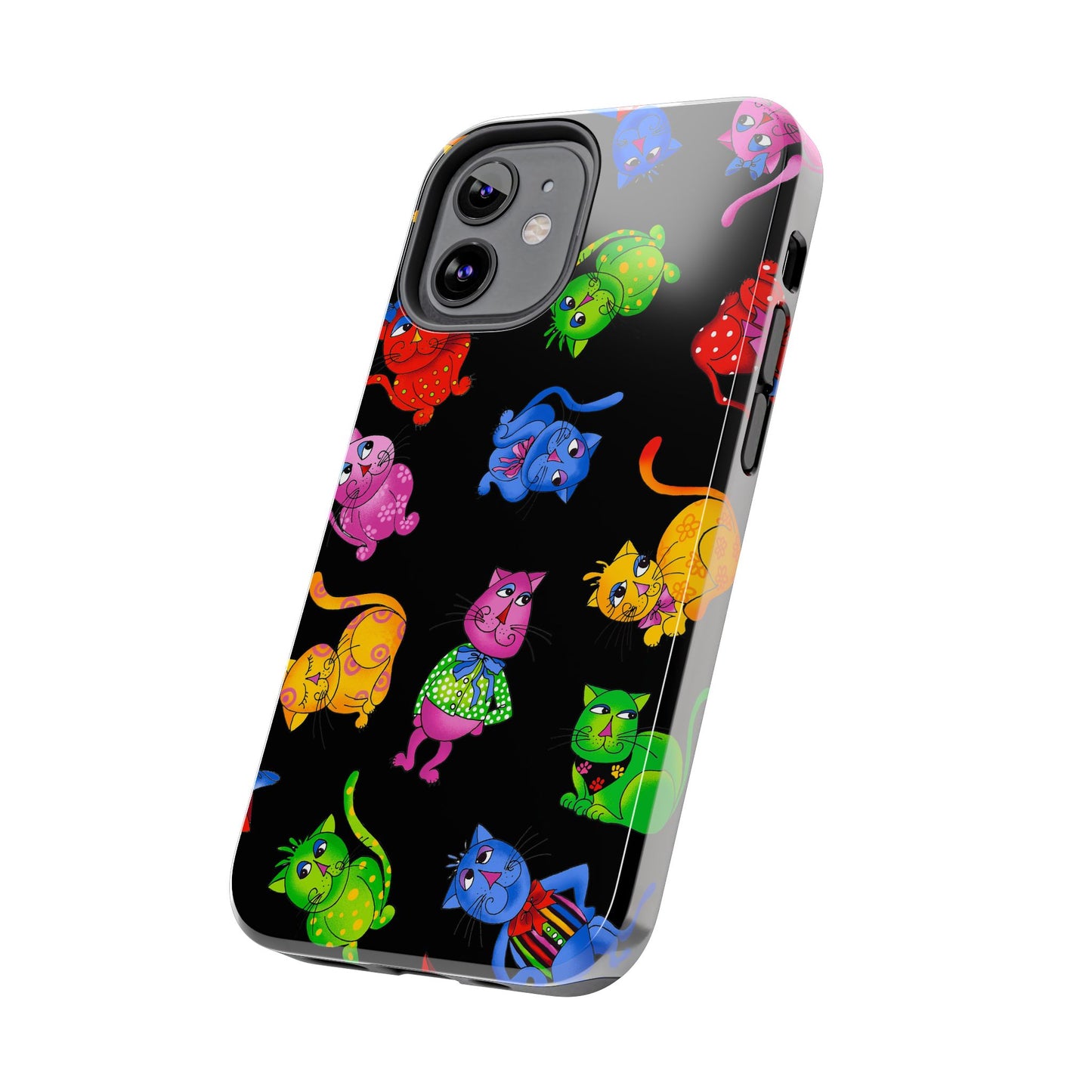 Tossed Cool Cats Black Phone Case