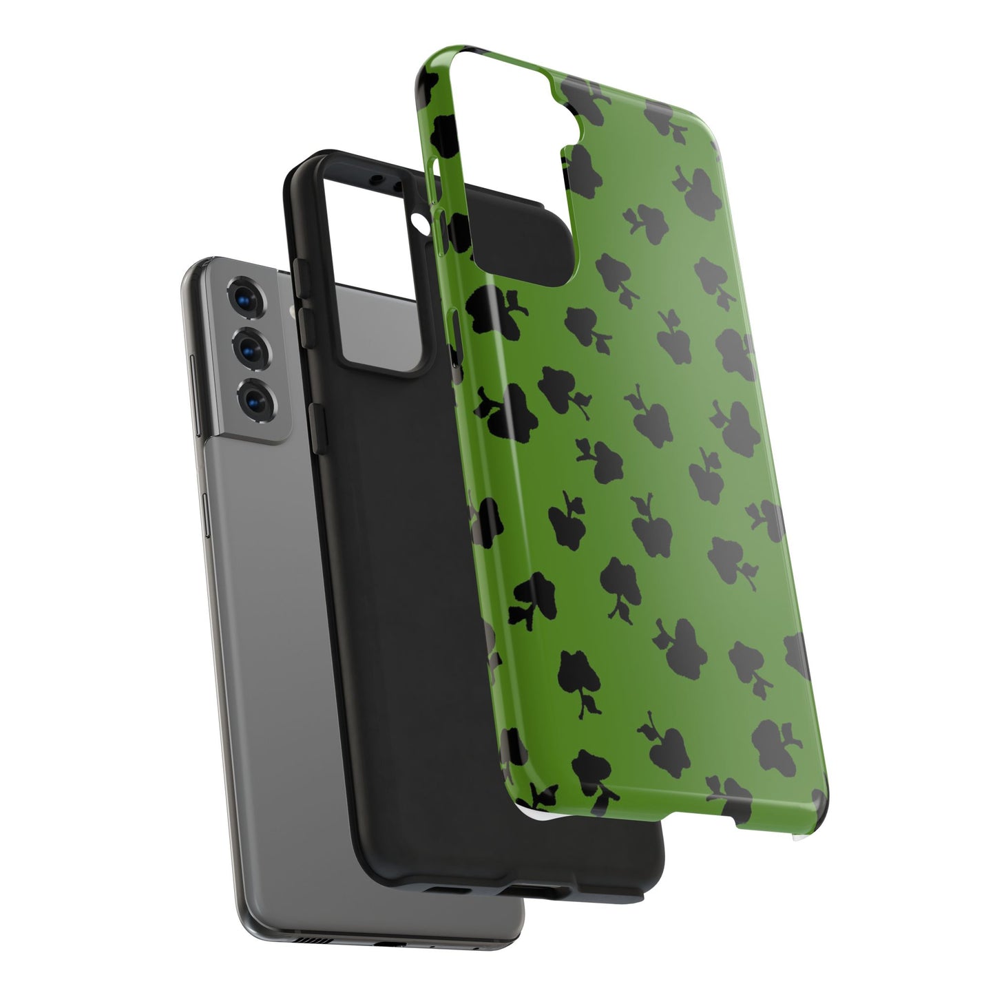 Happy Apples Green / Black Phone Case