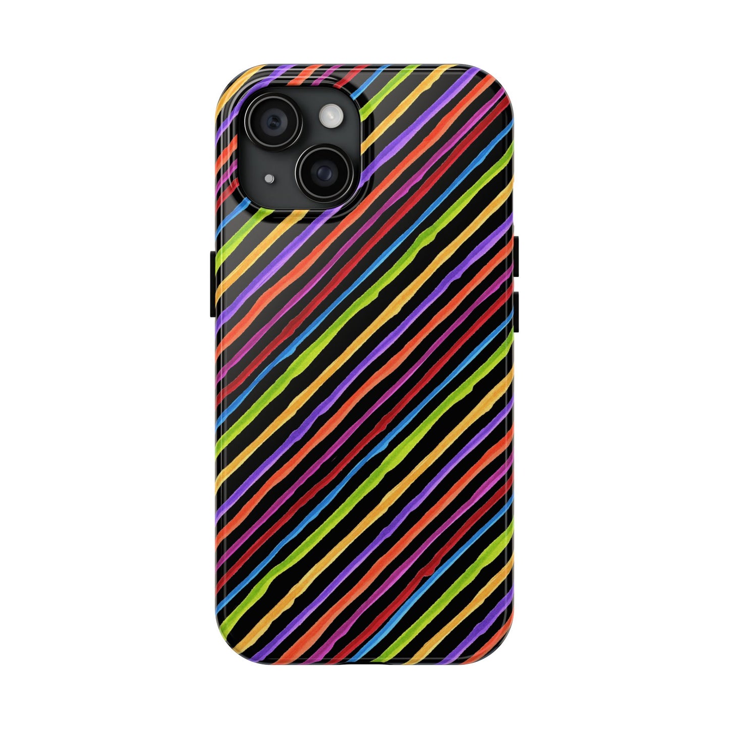 Quirky Bias Stripe Black Phone Case