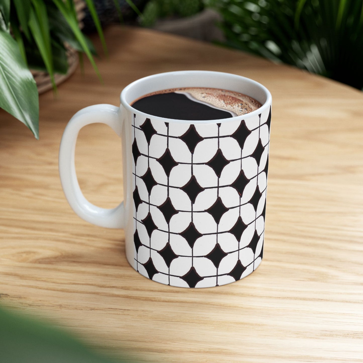 Tile-ish White / Black Cup
