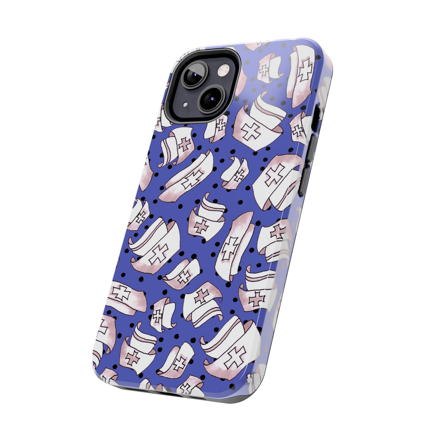 Med Hats Blue / Black Phone Case