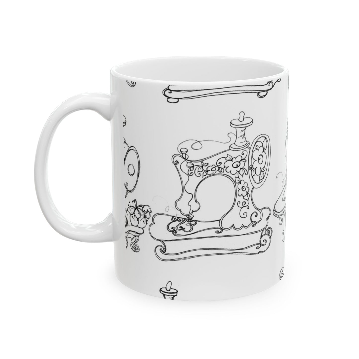 Sew Sew White / Black Cup