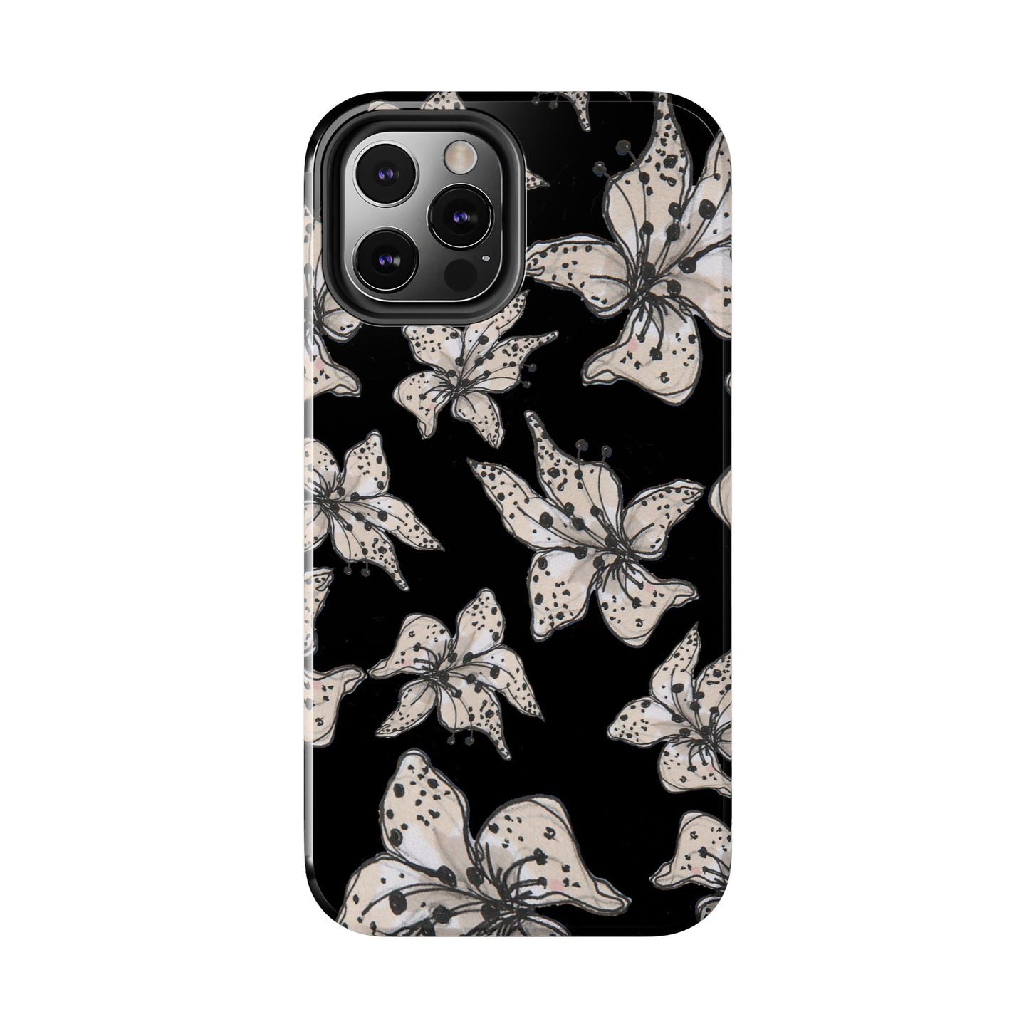 Spotted Lilies Black Phone Case