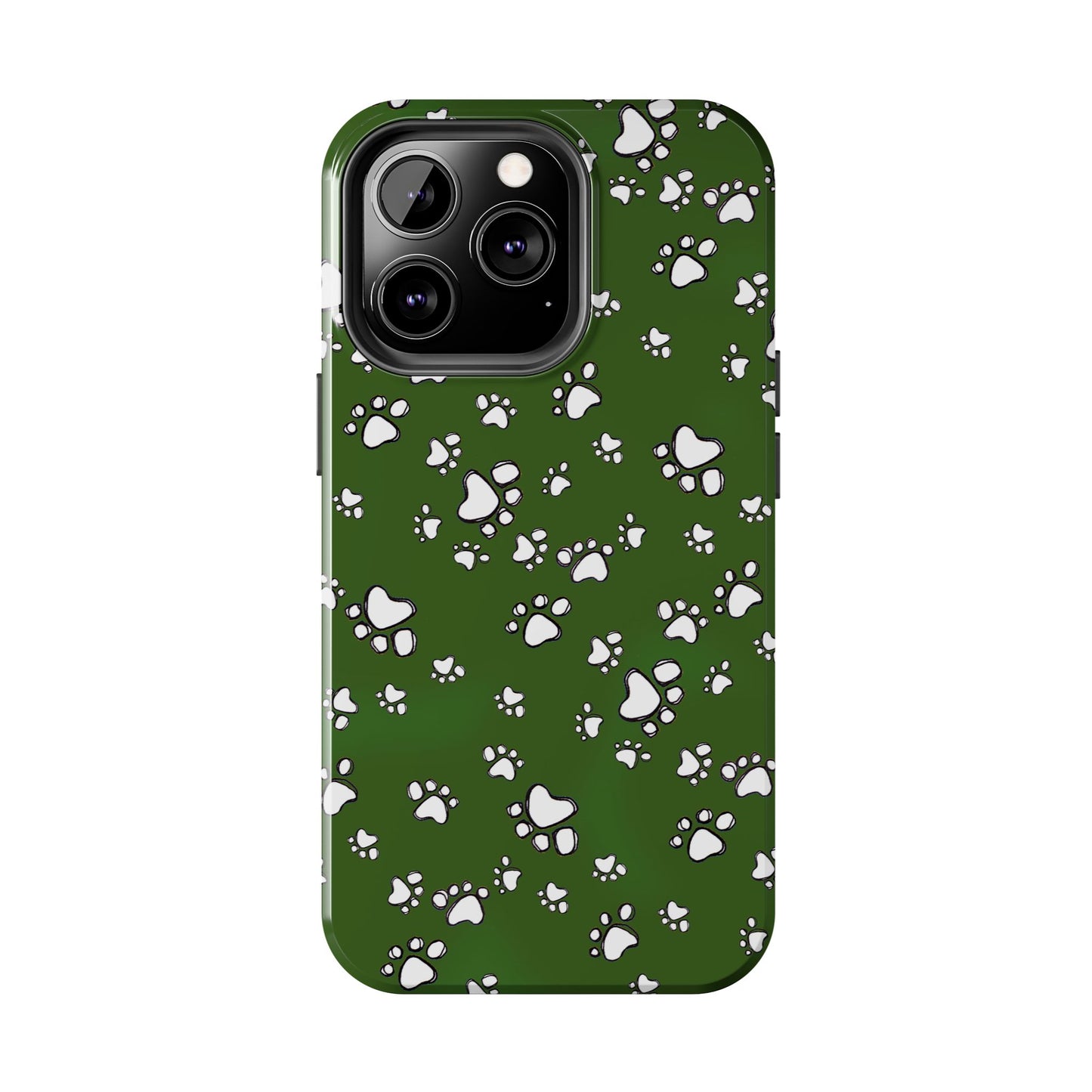 Paw Flakes Green Phone Case
