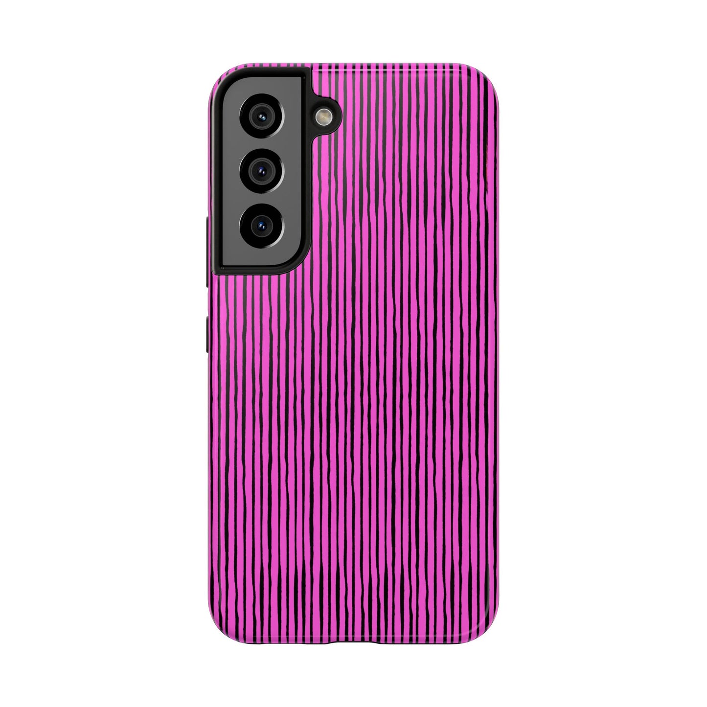 Quirky Pin Stripe Pink / Black Phone Case