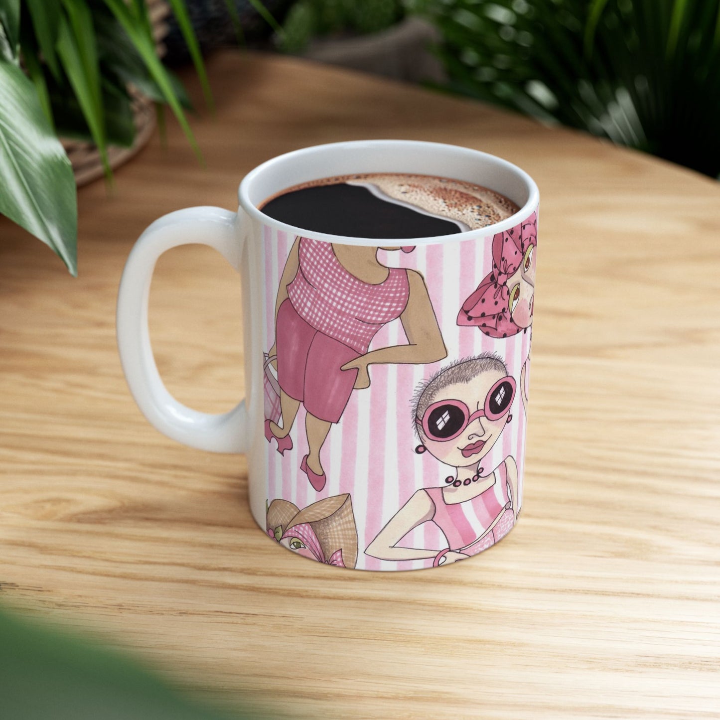 Tossed Ladies Pink Stripe Cup