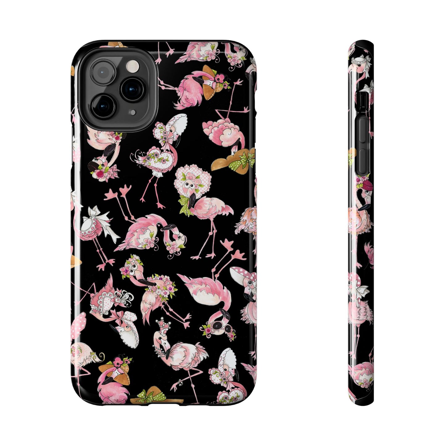 Tossed Flams Black Phone Case