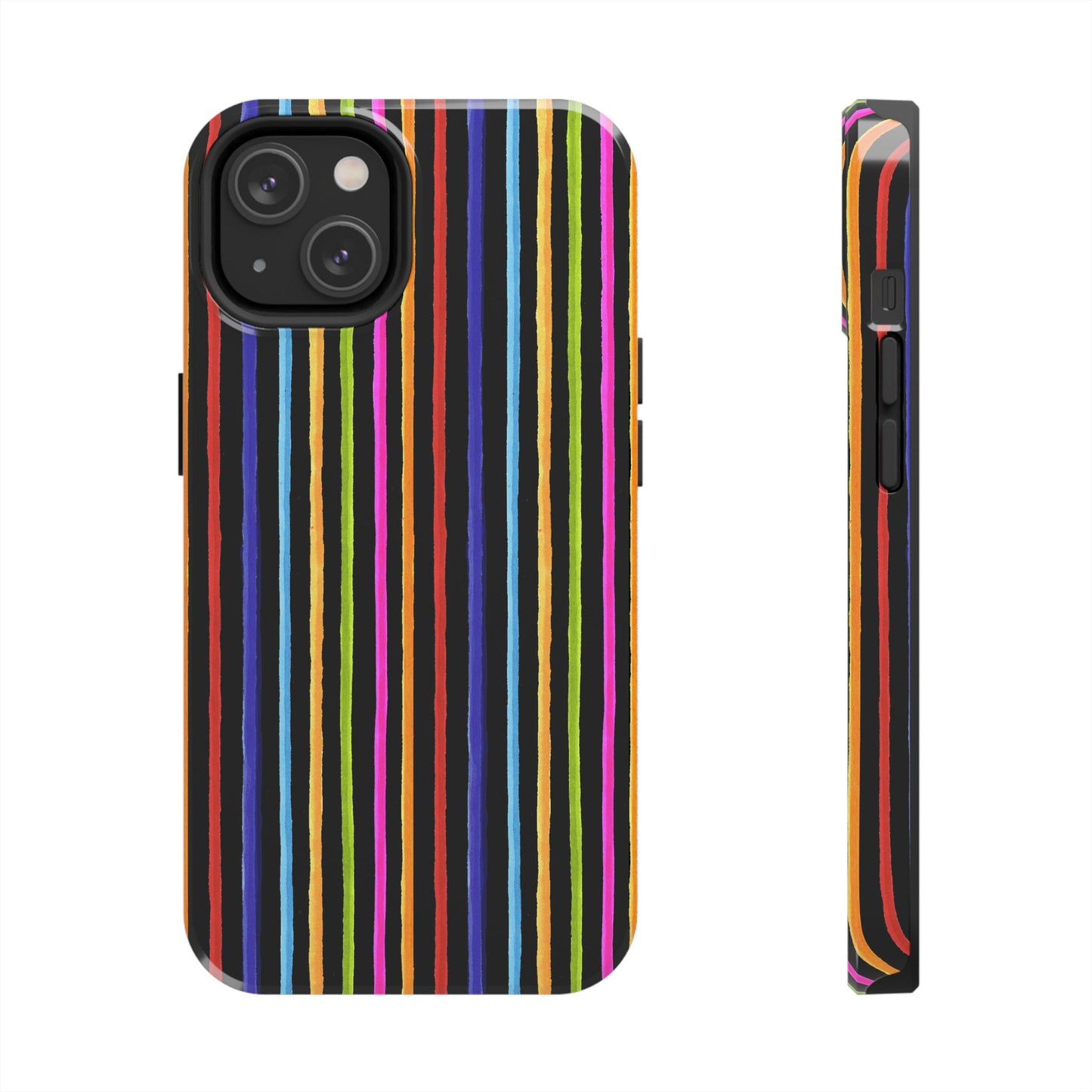 Happy Stripe Black Phone Case