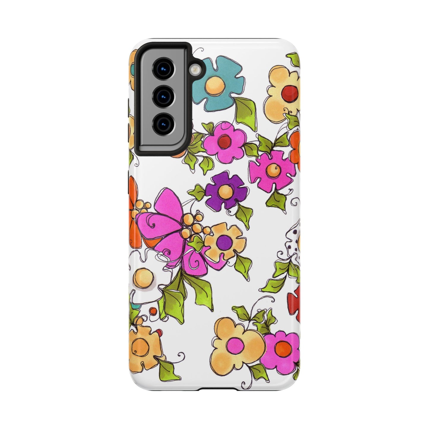 Happy Blooms White Phone Case