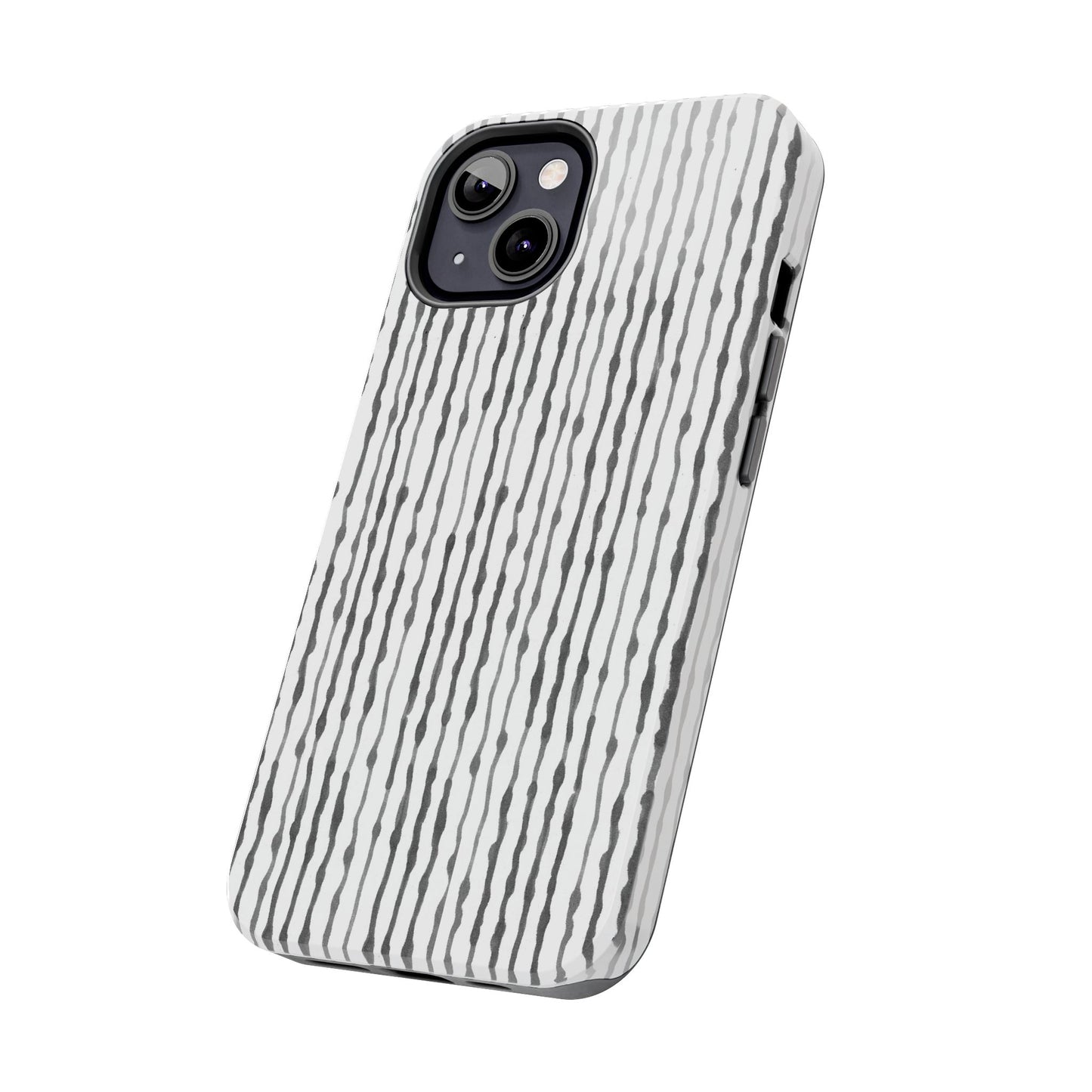 Faux Seersucker White / Charcoal Phone Case