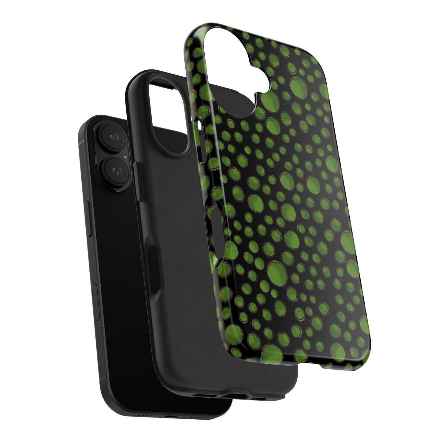 Dot Assortment Black / Green Phone Case