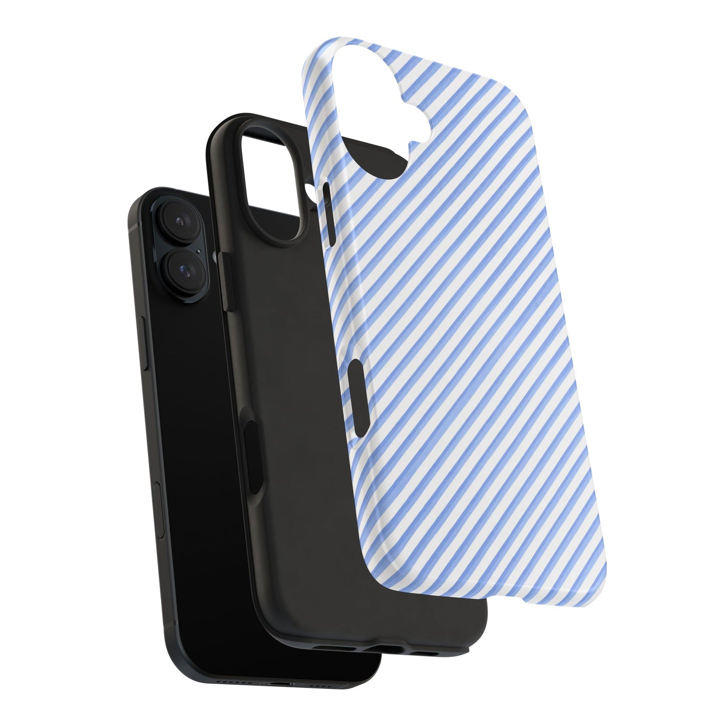 Bias Stripe Blue / White Phone Case