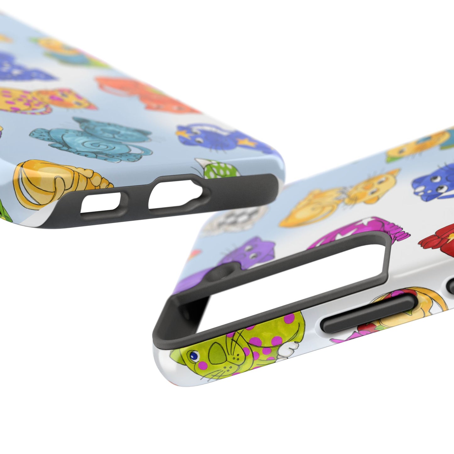 Tossed Happy Cats Blue Sky Phone Case