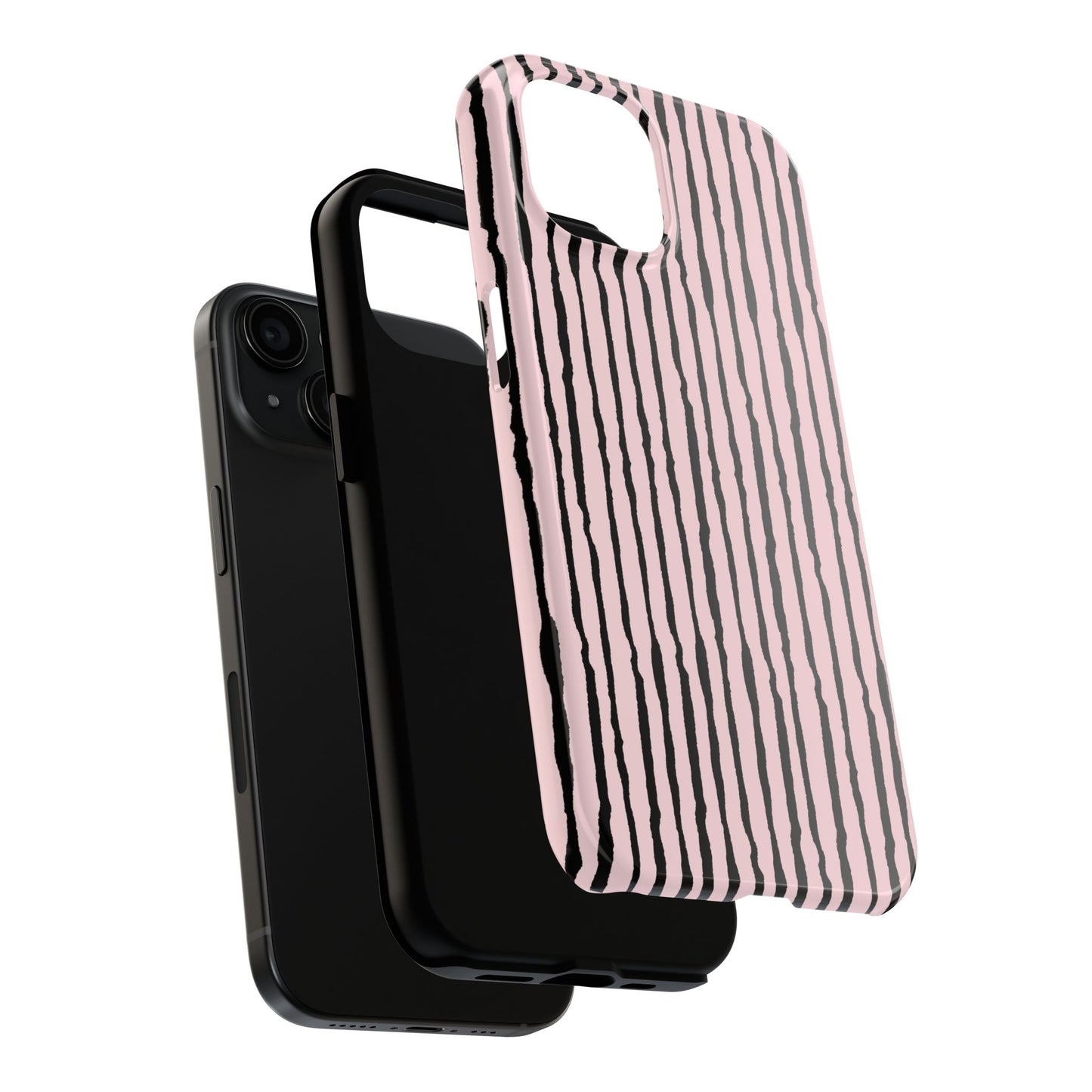 Sorta Stripe Light Pink / Black Phone Case
