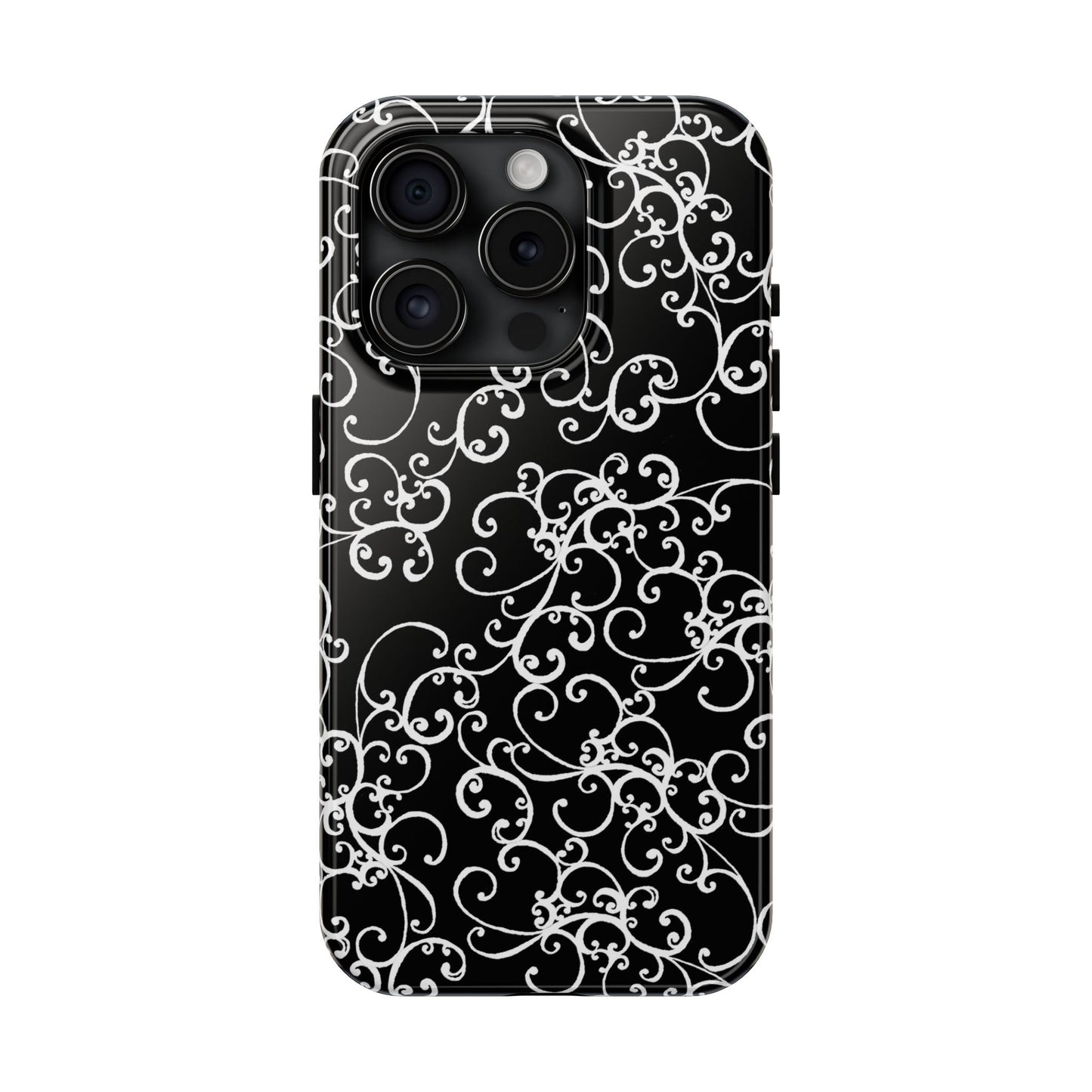 Elegant Scroll Black / White Phone Case