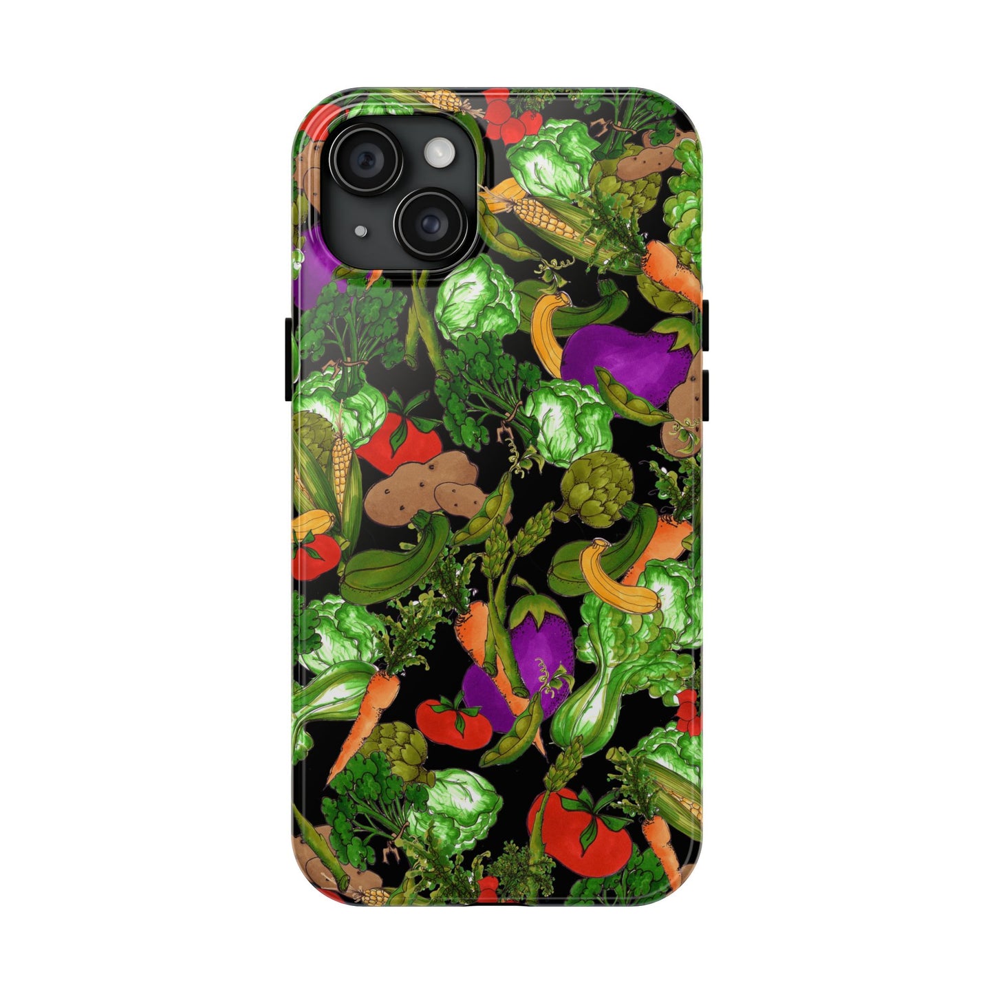 Veggie Jungle Black Phone Case