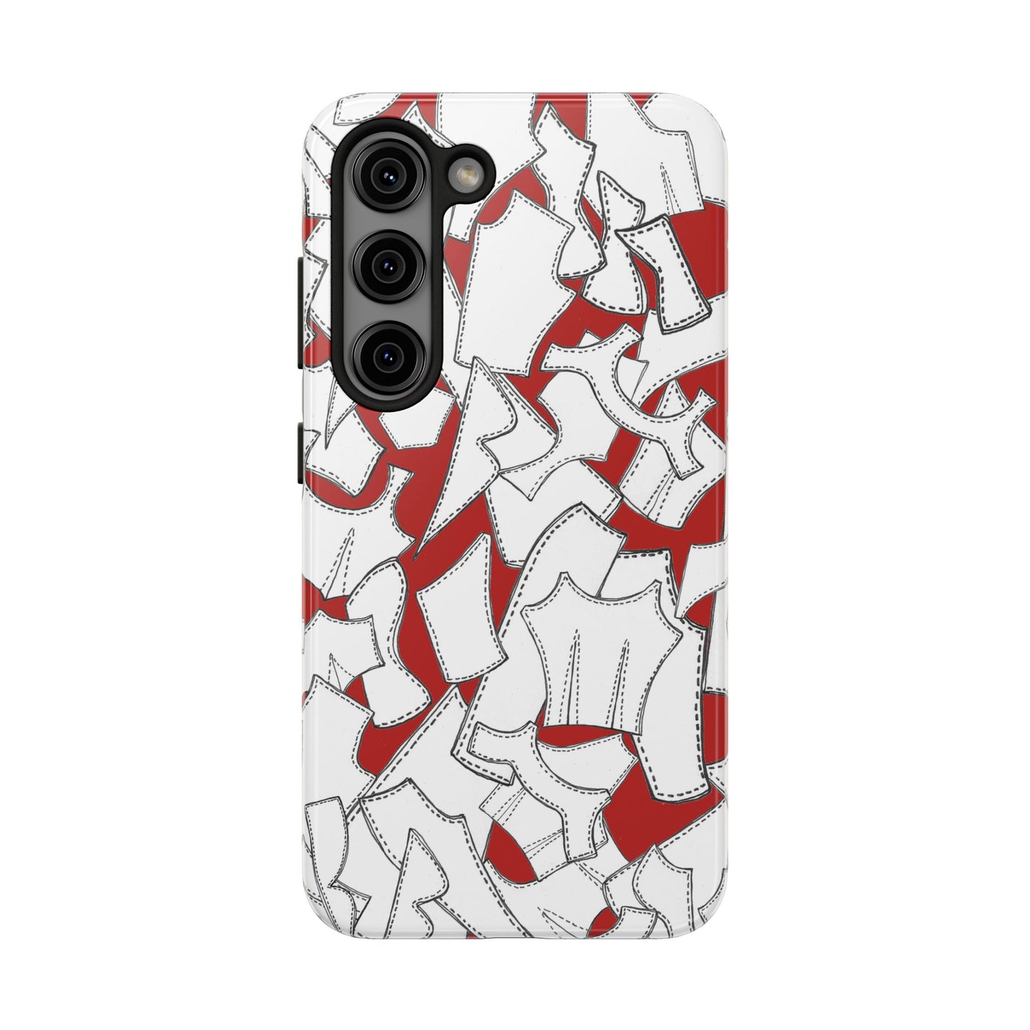 Pattern Pieces Red Phone Case