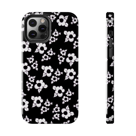 Daisy Cluster Black / White Phone Case
