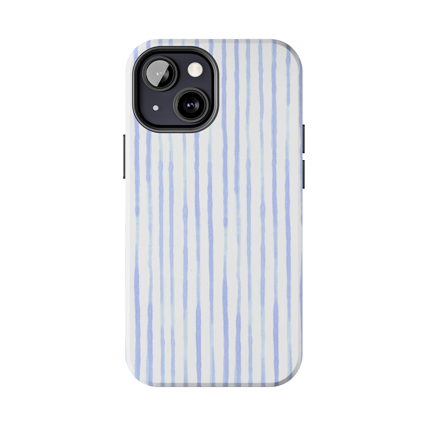 Happy Stripe White / Blue Phone Case