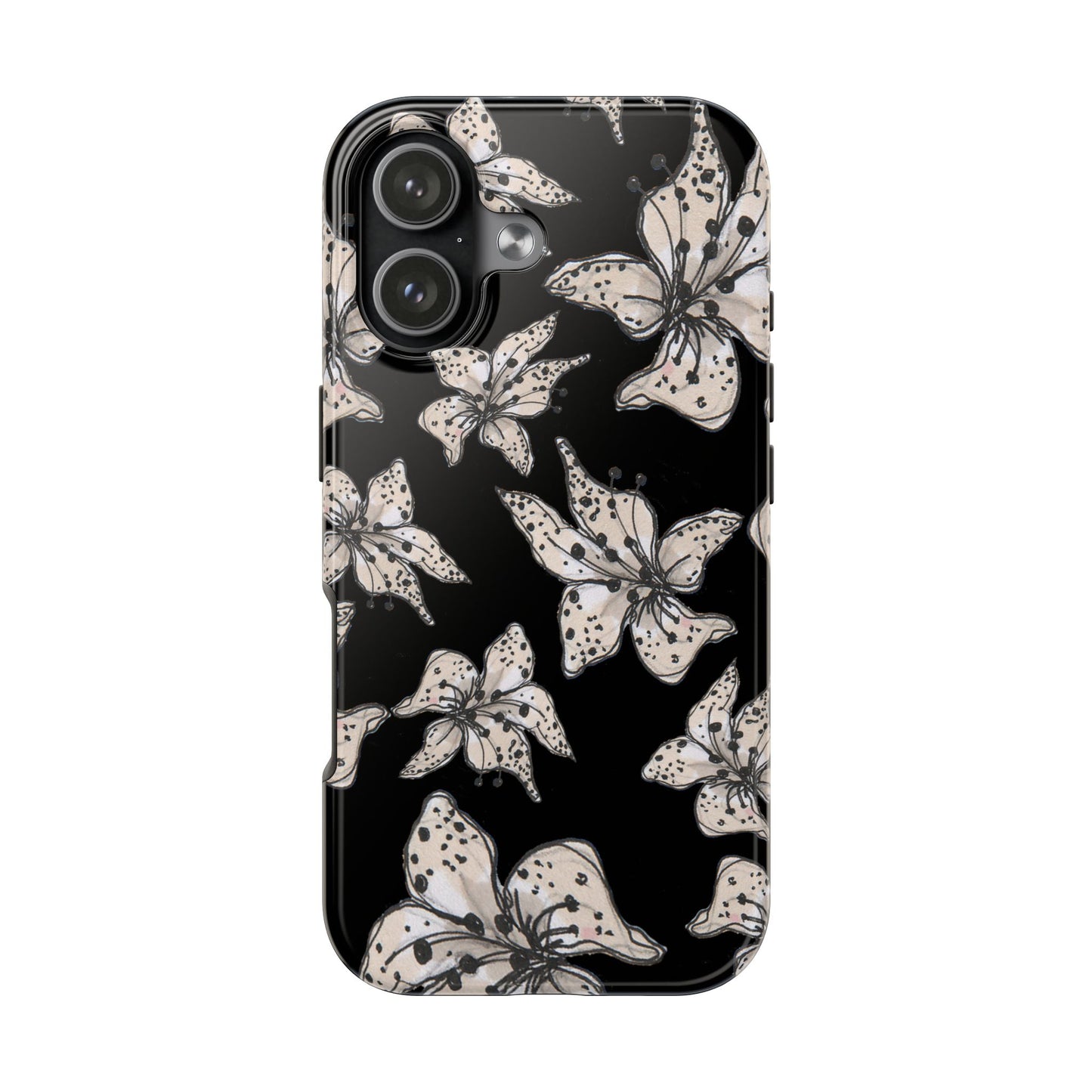 Spotted Lilies Black Phone Case