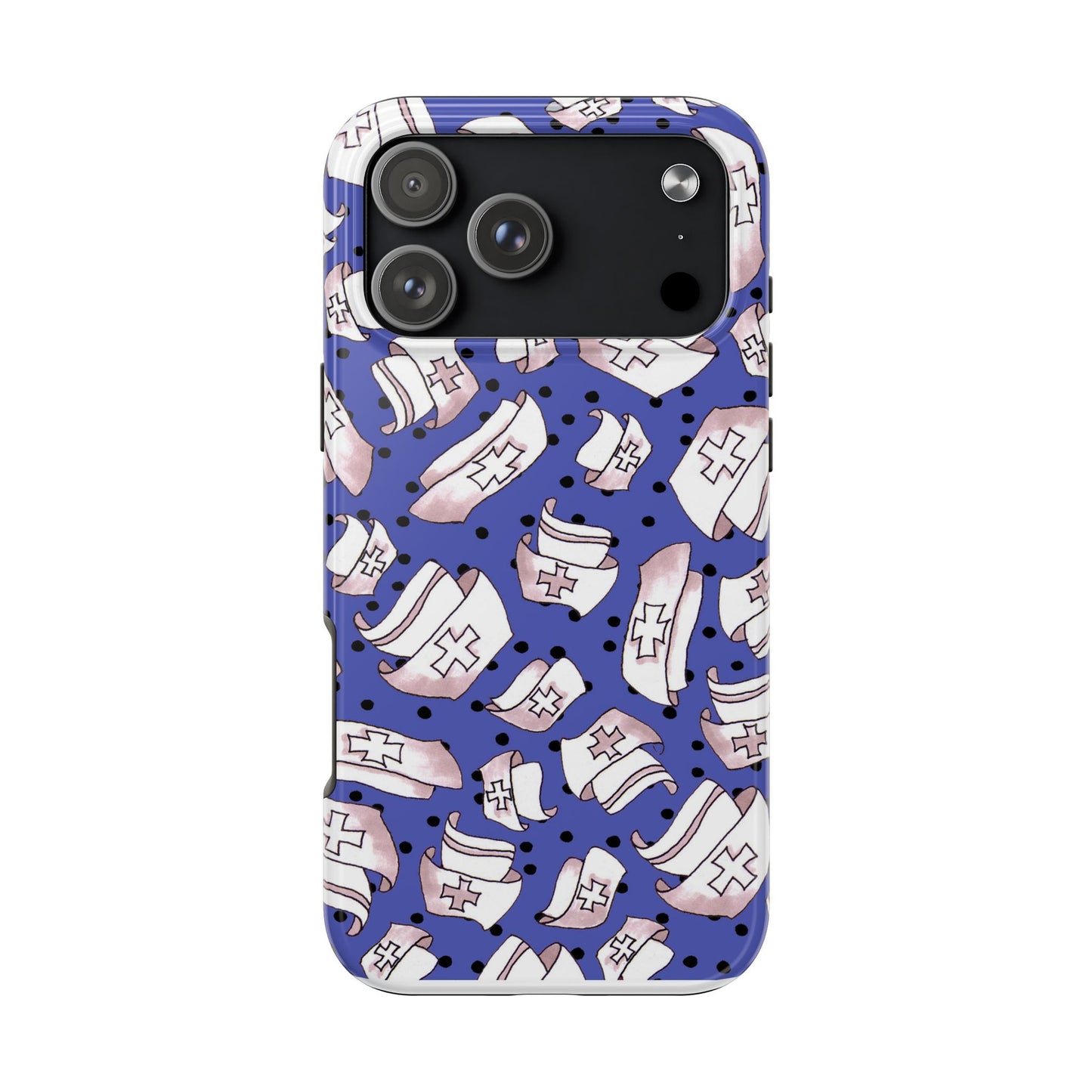 Med Hats Blue / Black Phone Case