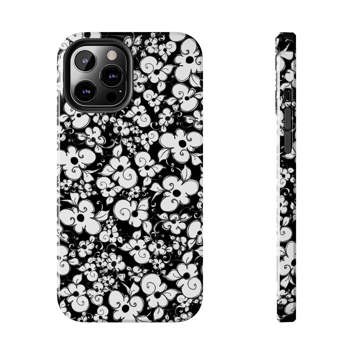 Dog Daisies Black Phone Case